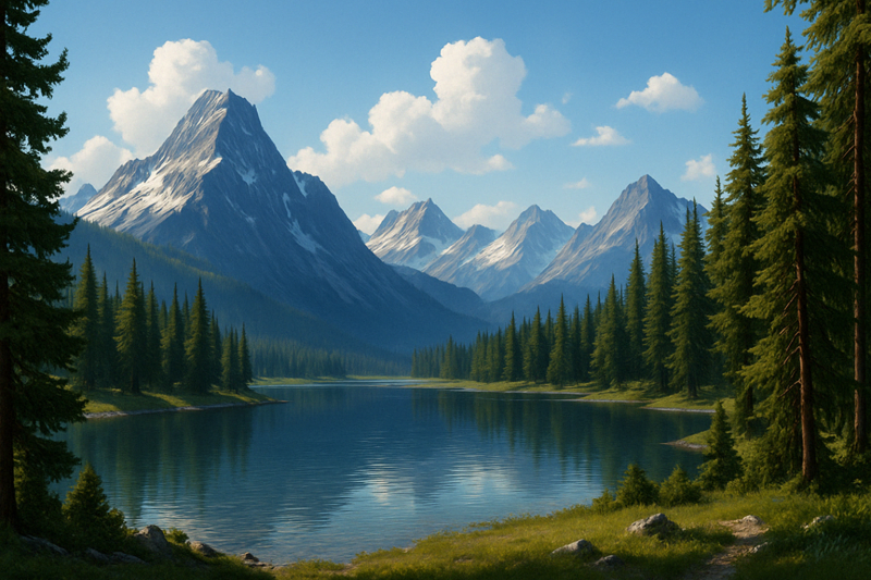 Mountain scene.